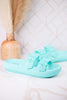 Turquoise Waterproof Cushioned Slides - Whiskey Skies - SPRING FOOTWEAR