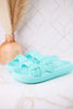 Turquoise Waterproof Cushioned Slides - Whiskey Skies - SPRING FOOTWEAR