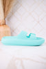 Turquoise Waterproof Cushioned Slides - Whiskey Skies - SPRING FOOTWEAR