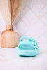 Turquoise Waterproof Cushioned Slides - Whiskey Skies - SPRING FOOTWEAR