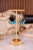 Turquoise Western Stone Teardrop Hoop Drop Dangle Earrings - Whiskey Skies - BOHO RANCH SHOP