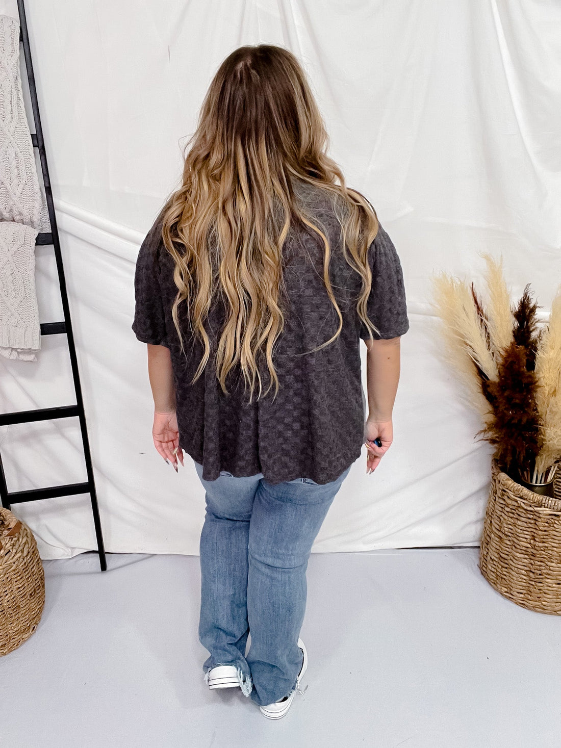 Ultra Soft Short Sleeve Charcoal Top - Whiskey Skies - SEW IN LOVE