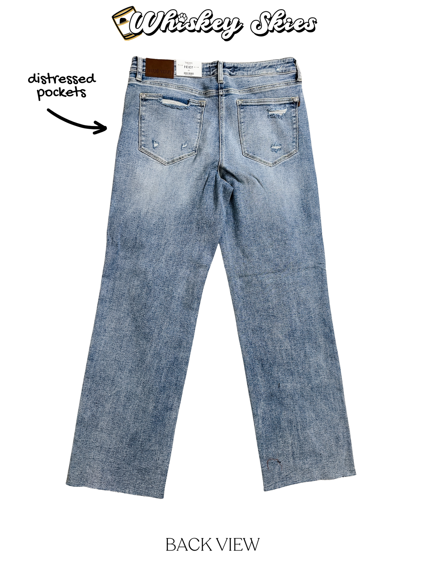 Judy Blue Mid Rise Distressed 90's Straight Leg Jeans