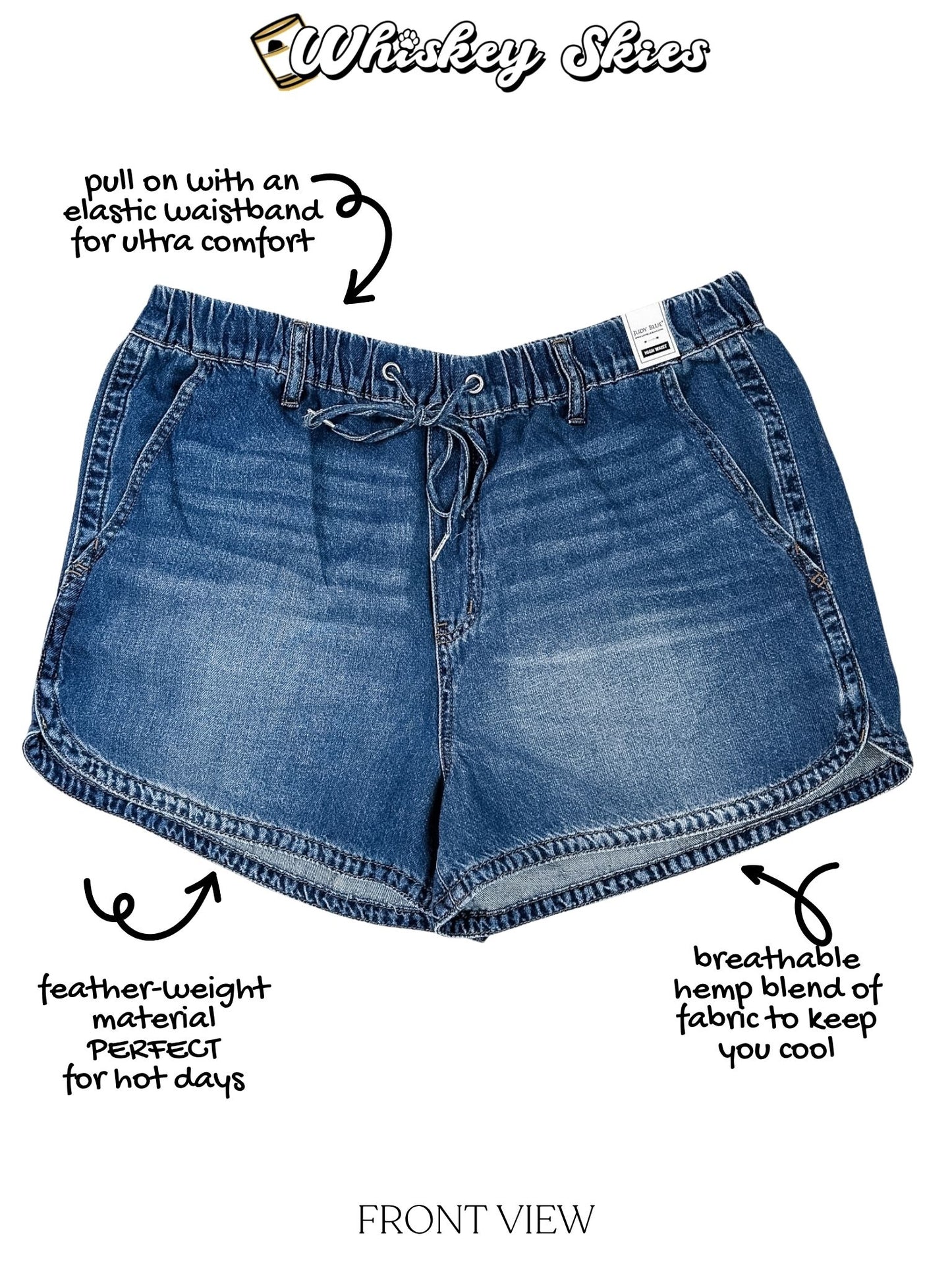 Judy Blue High Waist Featherweight Drawstring Shorts