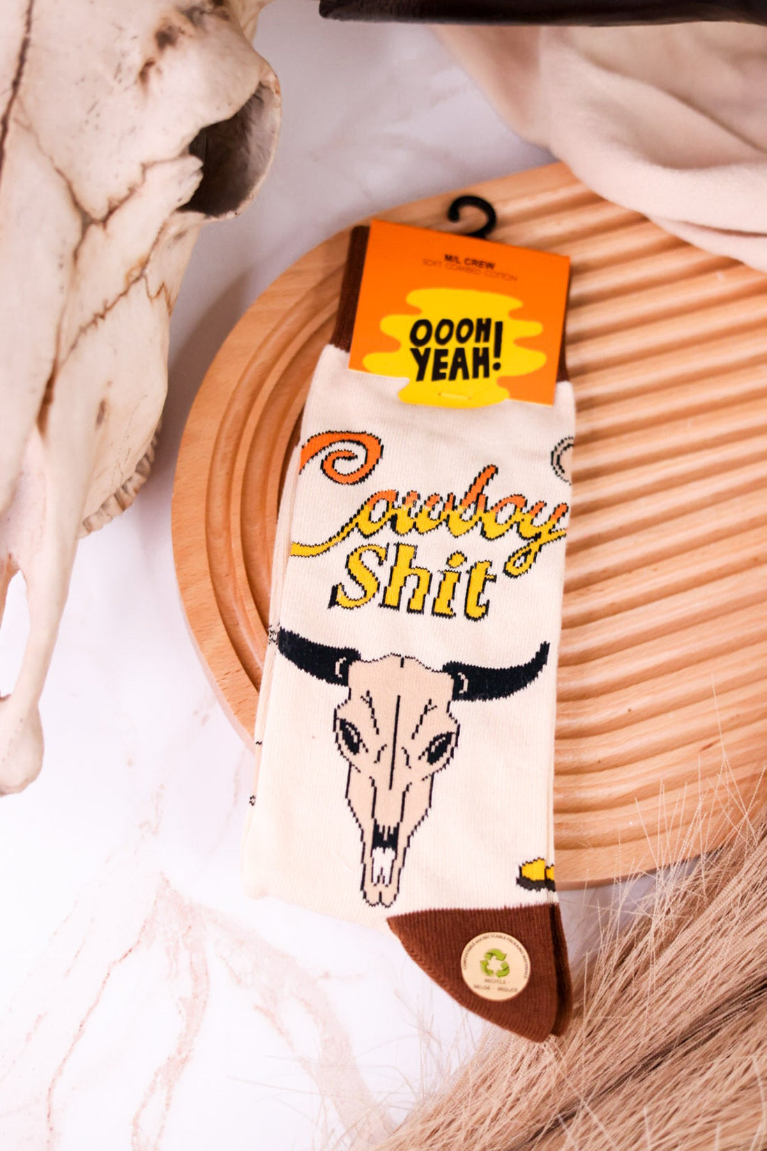 Unisex Cowboy Shit Crew Socks - Whiskey Skies - JY DESIGNS