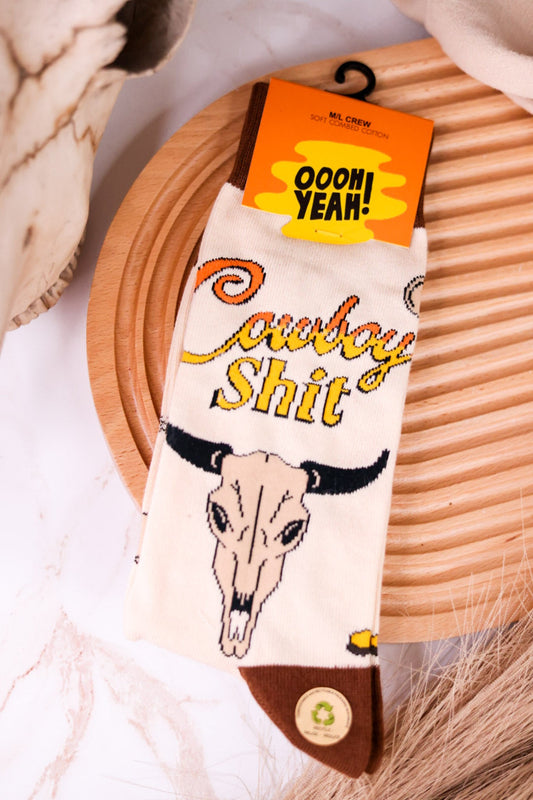 Unisex Cowboy Shit Crew Socks - Whiskey Skies - JY DESIGNS