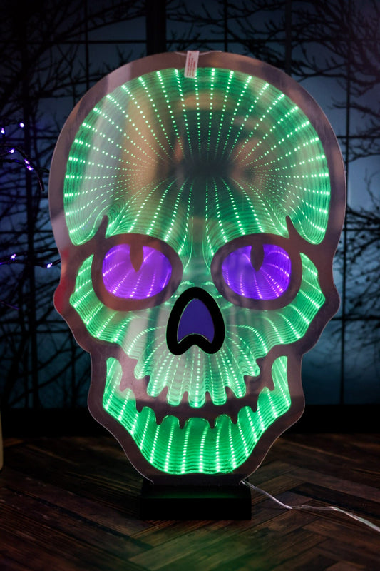 USB Electric Purple Nose Infinity Lighted Halloween Skull - Whiskey Skies - GERSON COMPANIES