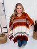 V - Neck Knit Poncho - Whiskey Skies - ANDREE BY UNIT