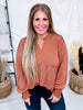 V - Neck Lizzy Top With Smocked Sleeves (4 Colors) - Whiskey Skies - DEAR SCARLETT