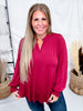V - Neck Lizzy Top With Smocked Sleeves (4 Colors) - Whiskey Skies - DEAR SCARLETT