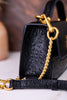Valencia Ostrich Leather Black Bag - Whiskey Skies - LOYAL WEST