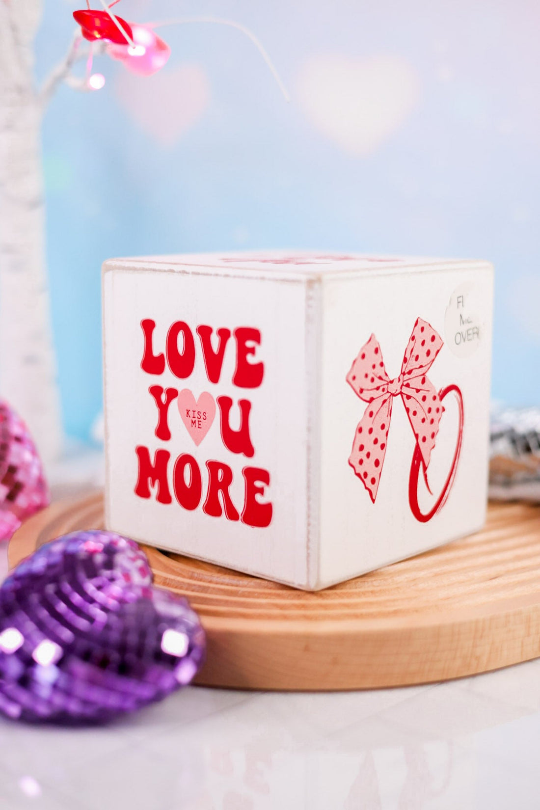 Valentine's Day Decorative Wooden Cube - Whiskey Skies - ADAMS & CO