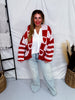 Valentine's Long Sleeve Sweater Cardigan - Whiskey Skies - BIBI