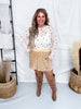 Velvet Hour Sequin Vintage Gold Skort - Whiskey Skies - JESS LEA