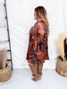 Velvet Patchwork Paisley Dress With Ruffled Hemline - Whiskey Skies - EASEL