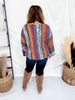 Vertical Striped Boat Neck Sweater In Burgundy - Whiskey Skies - ADORA