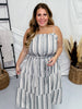 Vertical Stripped Tank Dress W/ Buttons - Whiskey Skies - ANDREE BY UNIT