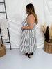 Vertical Stripped Tank Dress W/ Buttons - Whiskey Skies - ANDREE BY UNIT