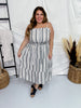 Vertical Stripped Tank Dress W/ Buttons - Whiskey Skies - ANDREE BY UNIT