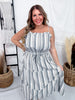 Vertical Stripped Tank Dress W/ Buttons - Whiskey Skies - ANDREE BY UNIT