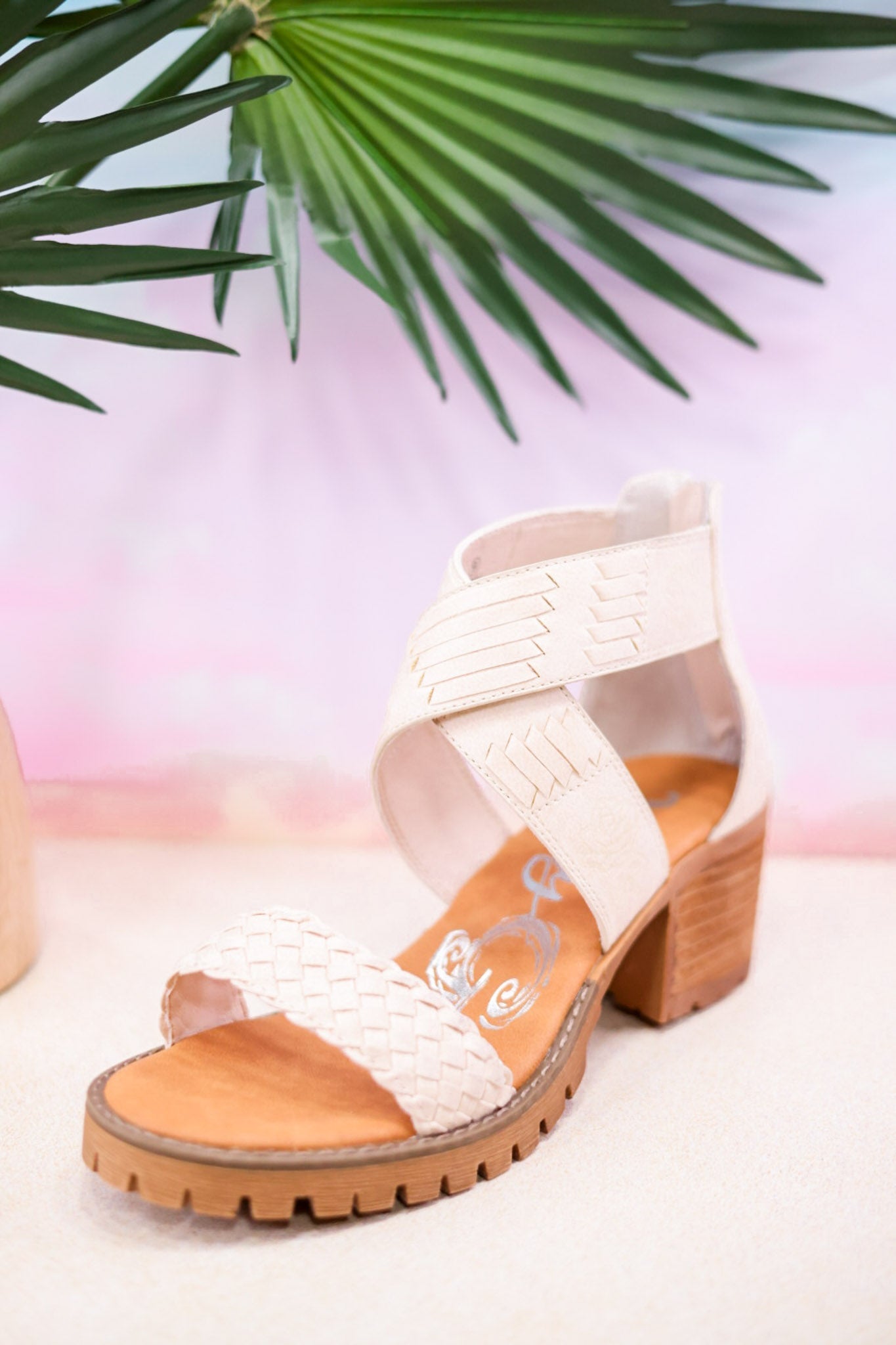 Very G "Vana" Cream Heeled Sandals - Whiskey Skies - VERY G