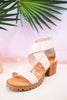 Very G "Vana" Cream Heeled Sandals - Whiskey Skies - VERY G