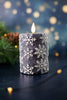 Vintage Blue 4" Snowflake LED Pillar Candle - Whiskey Skies - WT COLLECTION