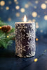 Vintage Blue 5" Snowflake LED Pillar Candle - Whiskey Skies - WT COLLECTION