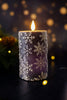 Vintage Blue 5" Snowflake LED Pillar Candle - Whiskey Skies - WT COLLECTION