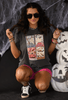 Vintage Cards Halloween Graphic T-Shirt - Whiskey Skies - P&PD Wholesale
