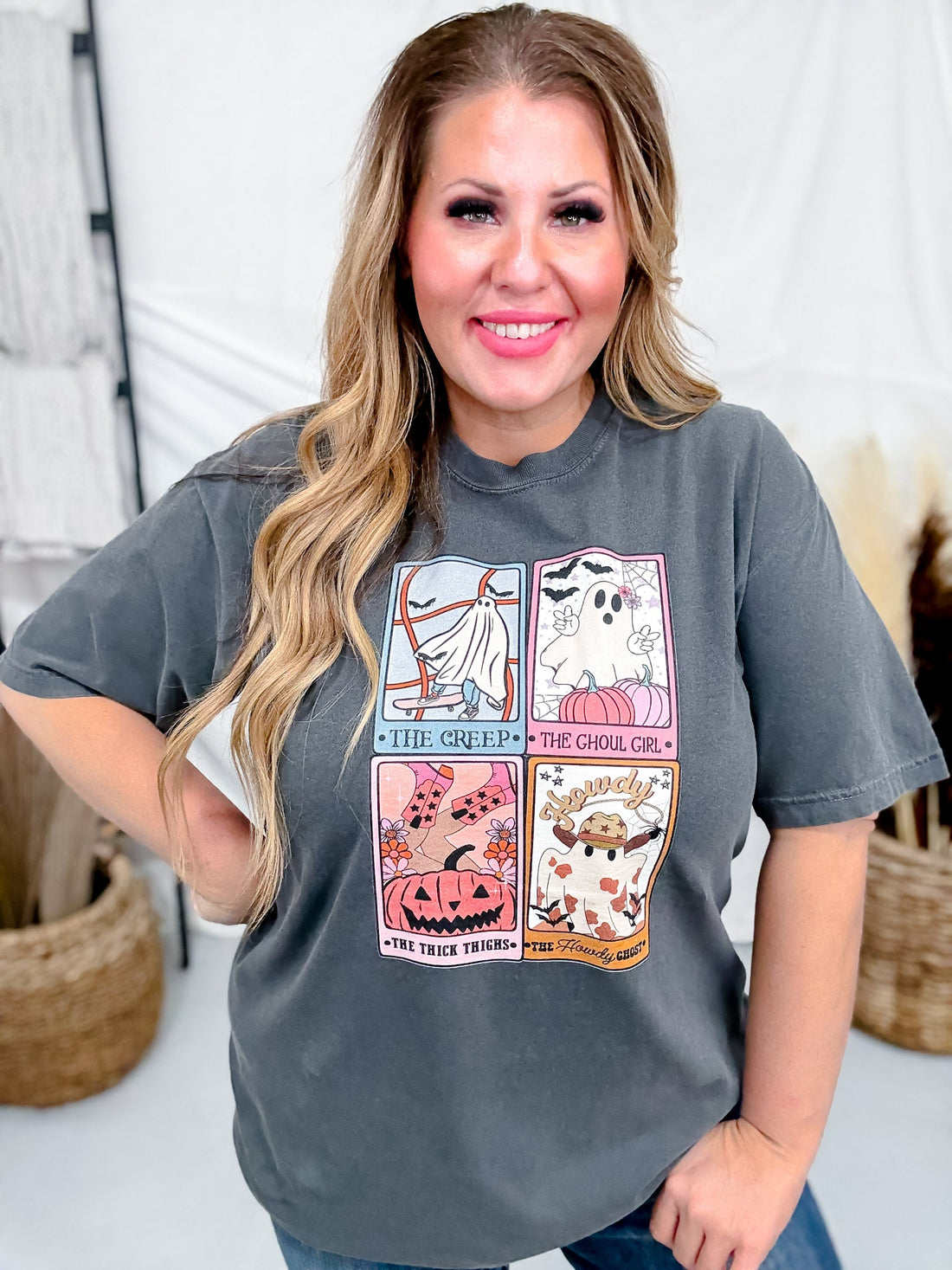 Vintage Cards Halloween Graphic T-Shirt - Whiskey Skies - P&PD Wholesale