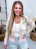Vintage Floral Print Sheer Long Sleeve Button Front Cardigan - Whiskey Skies - SEW IN LOVE