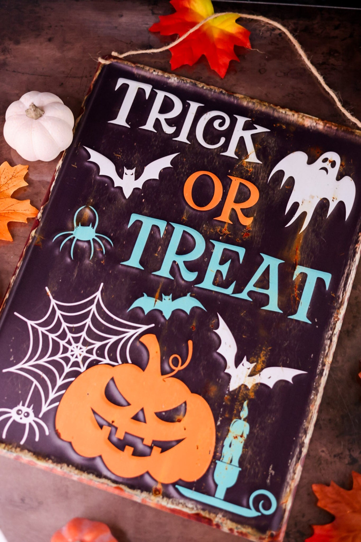 Vintage Halloween Distressed Metal Signs (4 Styles) - Whiskey Skies - HANNA'S HANDIWORKS