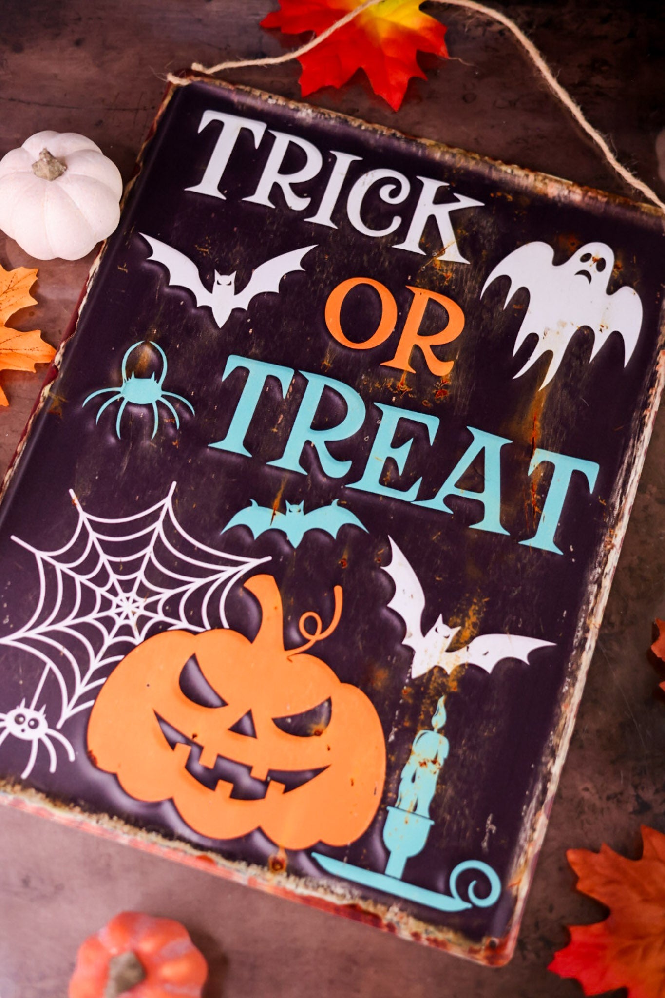 Vintage Halloween Distressed Metal Signs (4 Styles) - Whiskey Skies - HANNA'S HANDIWORKS