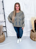 Vintage Moss Distressed Sweatshirt W/ Studding Detail & Knit Liner - Whiskey Skies - POL CLOTHING INC.