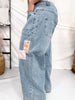 Vintage Patchwork Barrel Leg Jeans - Whiskey Skies - J.NNA