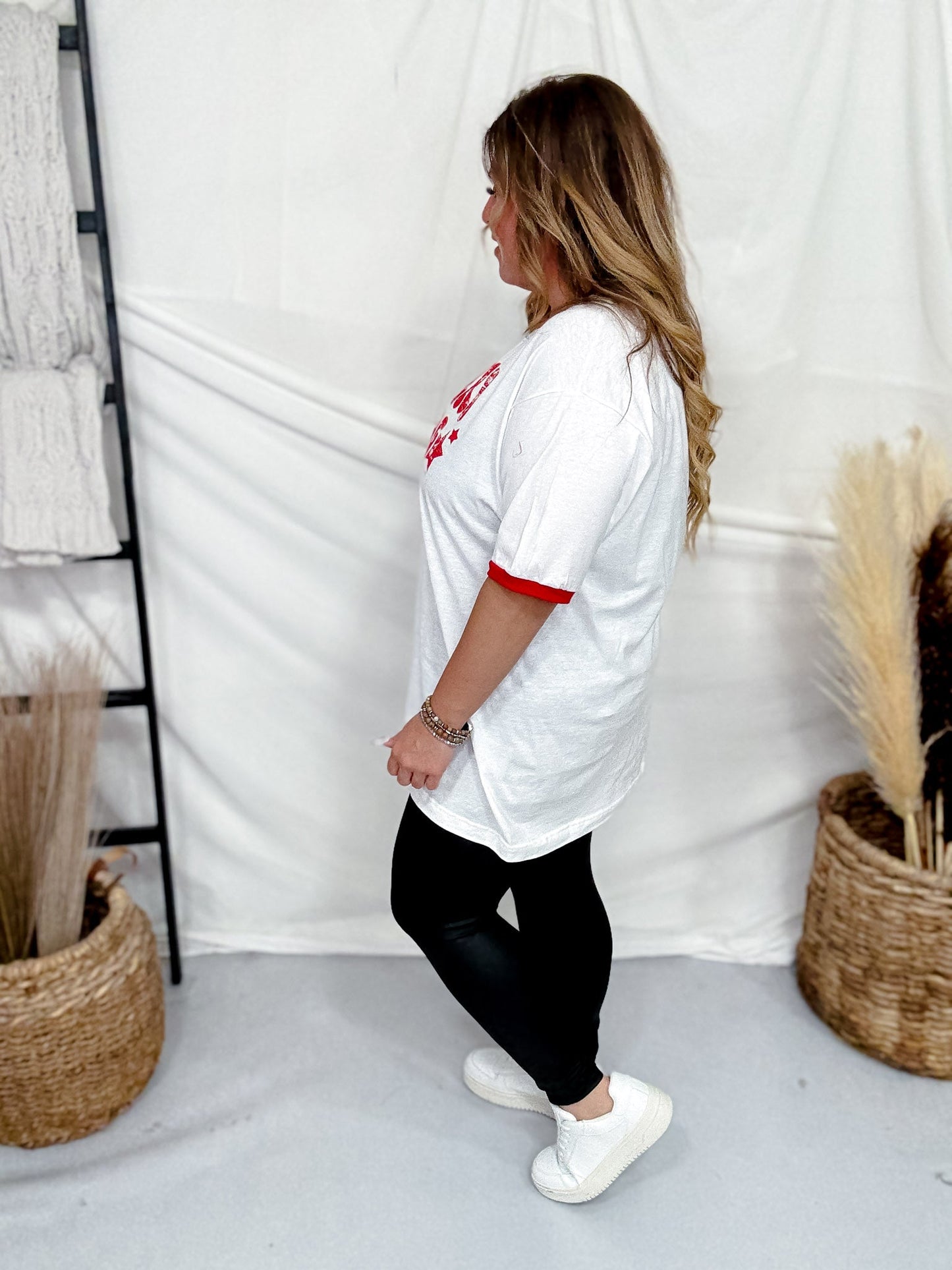 Vintage Ringer Short Sleeve "Cowgirl Gang" White T-Shirt - Whiskey Skies - COUNTRY DEEP