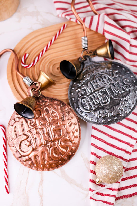 Vintage Style "Merry Christmas" Bell Ornament (2 Colors) - Whiskey Skies - SPECIAL T IMPORTS INC