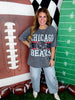 Vintage Wash Gray Licensed Chicago Bears Rhinestone Tee - Whiskey Skies - GAMEDAY COUTURE