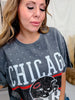 Vintage Wash Gray Licensed Chicago Bears Rhinestone Tee - Whiskey Skies - GAMEDAY COUTURE