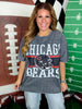 Vintage Wash Gray Licensed Chicago Bears Rhinestone Tee - Whiskey Skies - GAMEDAY COUTURE