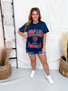 Vintage Wash Navy Licensed Chicago Bears Tee With Rhinestones - Whiskey Skies - GAMEDAY COUTURE