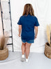 Vintage Wash Navy Licensed Chicago Bears Tee With Rhinestones - Whiskey Skies - GAMEDAY COUTURE