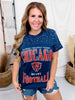 Vintage Wash Navy Licensed Chicago Bears Tee With Rhinestones - Whiskey Skies - GAMEDAY COUTURE