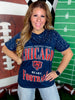 Vintage Wash Navy Licensed Chicago Bears Tee With Rhinestones - Whiskey Skies - GAMEDAY COUTURE