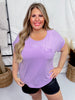 Violet Rolled Sleeve Pocket Tee - Whiskey Skies - SEW IN LOVE
