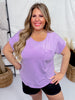 Violet Rolled Sleeve Pocket Tee - Whiskey Skies - SEW IN LOVE