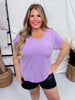 Violet Rolled Sleeve Pocket Tee - Whiskey Skies - SEW IN LOVE