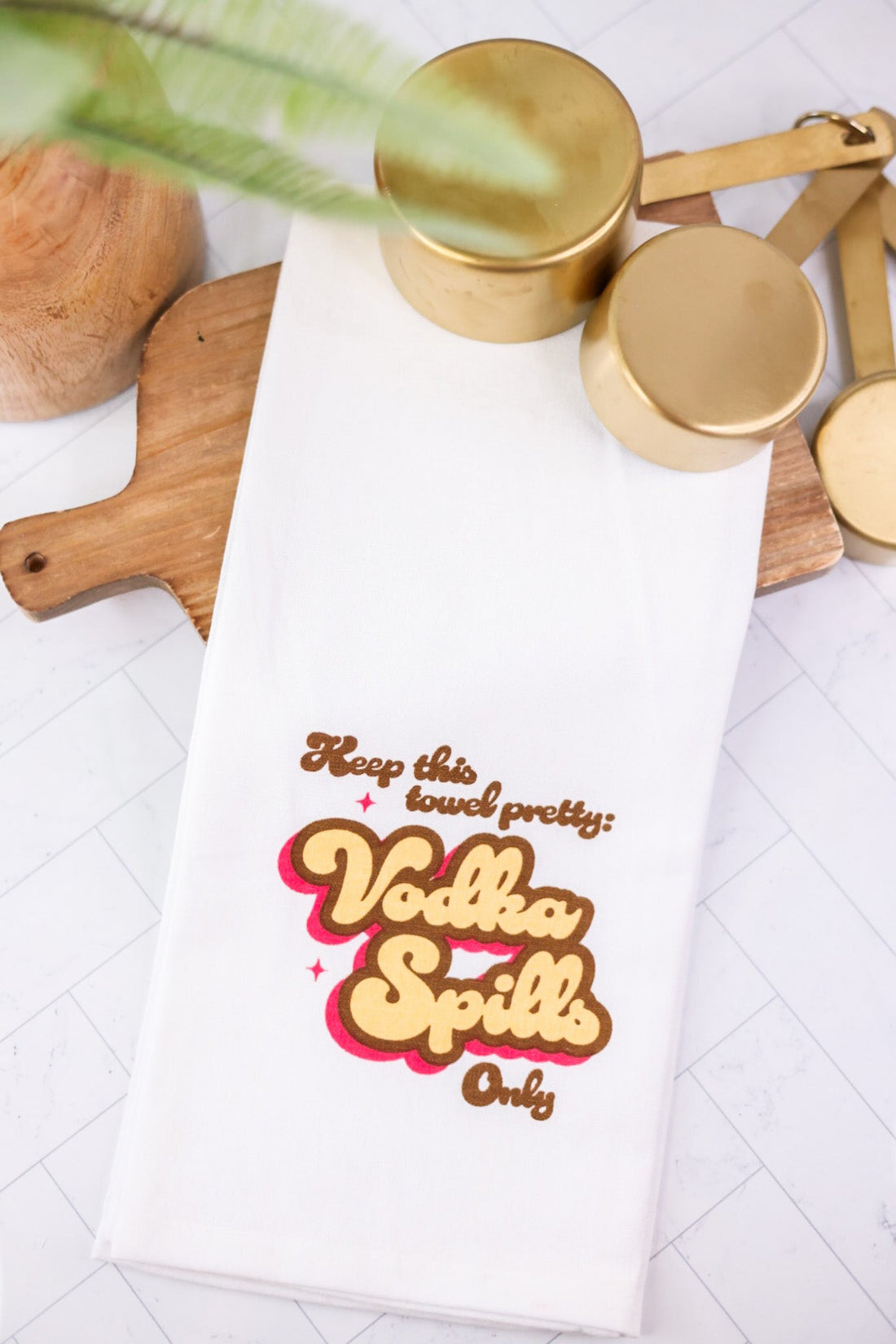 Vodka Spills Only Tea Towel - Whiskey Skies - PAPERSALT