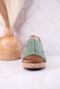 Volta II Leaf Green Wedge Sandals - Whiskey Skies - CORKYS FOOTWEAR